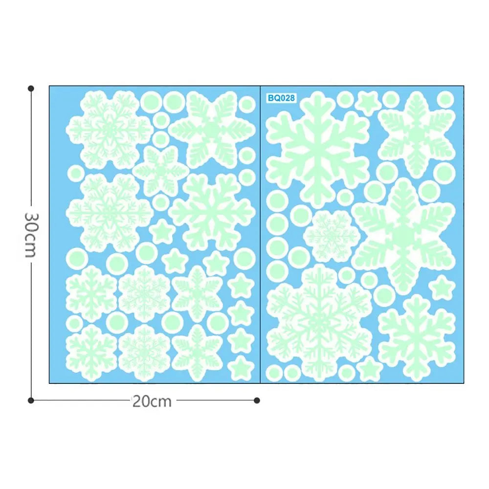 Christmas Snowflake Electrostatic Wall Stickers – Green & Silver Christmas Wall Stickers Richie's