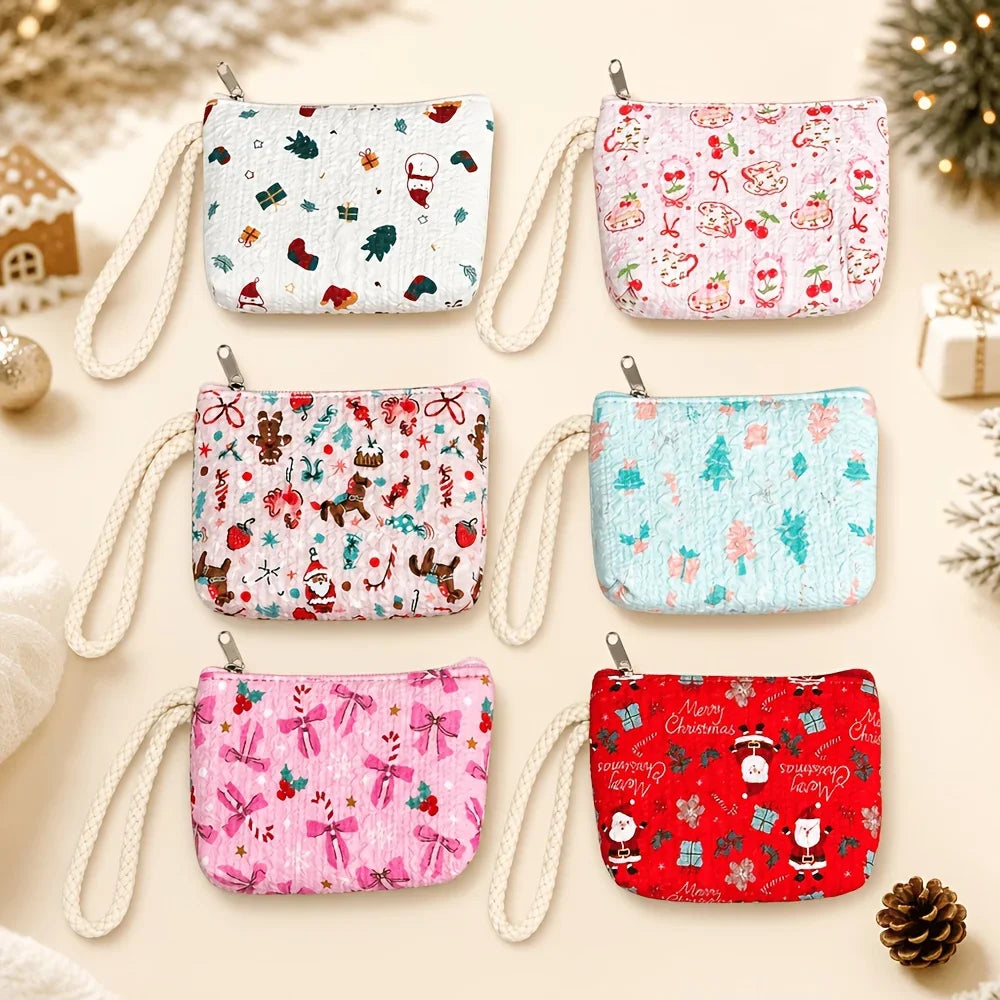 12-Piece Christmas Cartoon Coin Purse Wristlet Mini Handbag Set Coin Purse Set Richie's