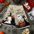 Halloween Kitchen Towel Set – Pumpkin & Black Cat Dishcloths 2pc Kitchen Towel Set Richie's
