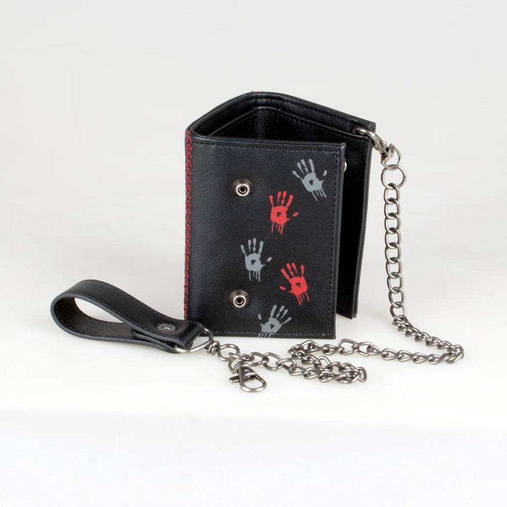 Printed Triple-Fold Chain Wallet with Card Holder & ID Window Chain Wallet Richie's