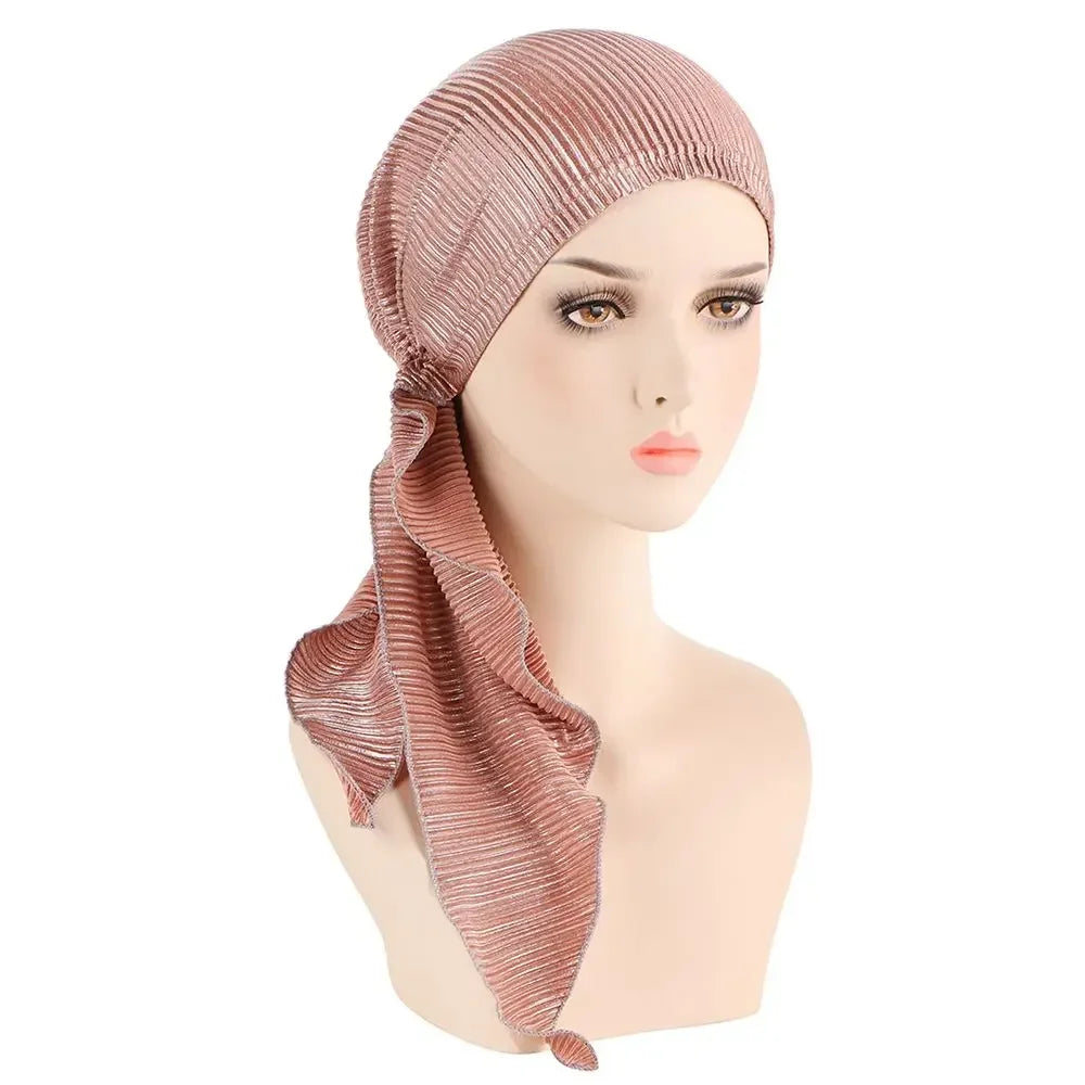 Women's Printed Stretch Turban Hat – Knit Bonnet Underscarf Turban Bonnet Hat Richie's Dark pink--