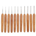 11pc Bamboo Crochet Hook Set Mixed Sizes 0.5–3mm | Ergonomic Crochet Hook Set Richie's Dark Green