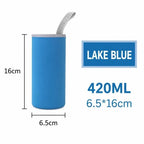 Neoprene Water Bottle Sleeve with Handle – 420/550ml Bottle Sleeve Richie's Lake Blue 420ml