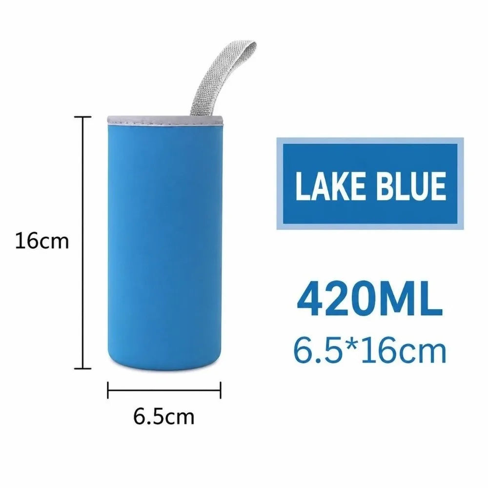 Neoprene Water Bottle Sleeve with Handle – 420/550ml Bottle Sleeve Richie's Lake Blue 420ml