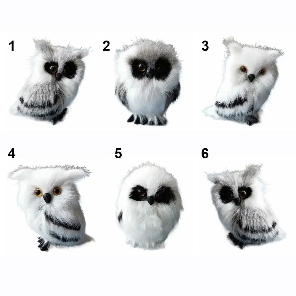 Grey & White Furry Foam Owl Figurine – Indoor & Outdoor Décor Decorative Figurine Richie's