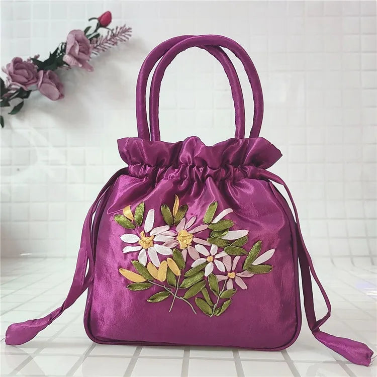 Women Embroidery Flower Cosmetic Bag – Ethnic Mini Purse & Pouch