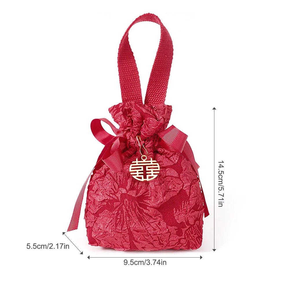 Christmas Candy Gift Bag – Fabric Drawstring Party Favor Bag Gift Favor Bag Richie's