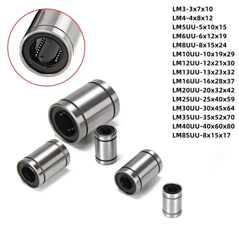 LM3–LM40UU Linear Bearings for CNC & 3D Printers Linear Bearing Richie's LM5UU-5x10x15 1Pcs
