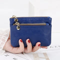 Women's Mini PU Leather Coin Purse Zipper Wallet & Key Chain Coin Purse Wallet Richie's Royal Blue