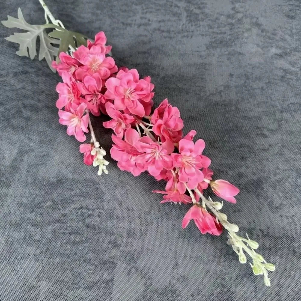 Large Silk Artificial Delphinium Flowers 2-Fork DIY Wedding Decor Artificial Flowers Richie's Rose Red