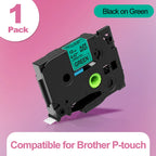 MarkDomain TZe Compatible Brother Label Tape 6mm–24mm P-Touch Label Printer Tape Richie's Black on Green 24mm