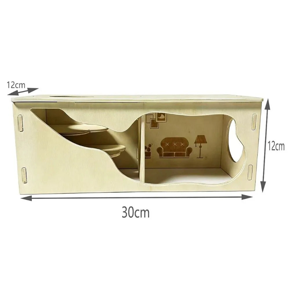 Wooden Hamster Villa – Stackable Climbing House for Small Pets Small Pet Habitat Richie's C