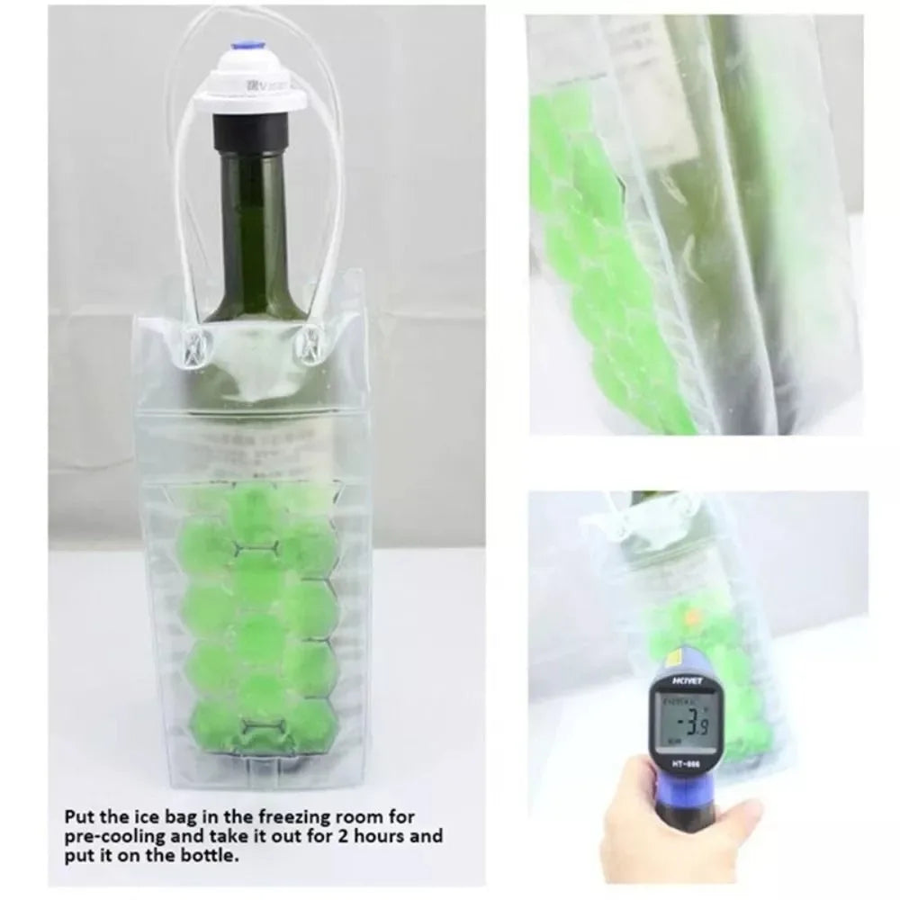 Portable PVC Wine Bottle Freezer Bag – Insulated Cooler Tote Bottle Cooler Bag Richie's