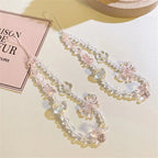 Korean Pink Bear Butterfly Phone Strap Lanyard Keychain Charm Phone Strap Keychain Richie's