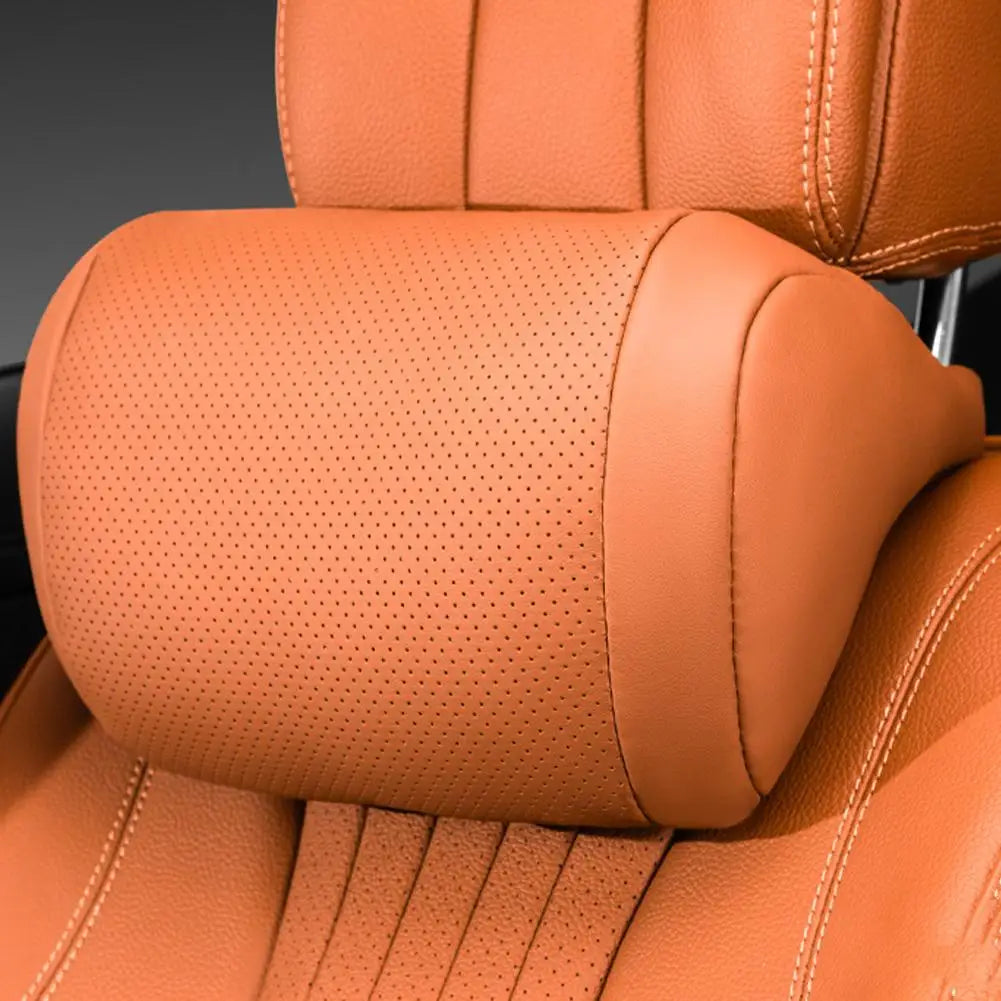 Luxury Leather Car Neck Headrest Pillow – Ergonomic Support Car Headrest Pillow Richie's