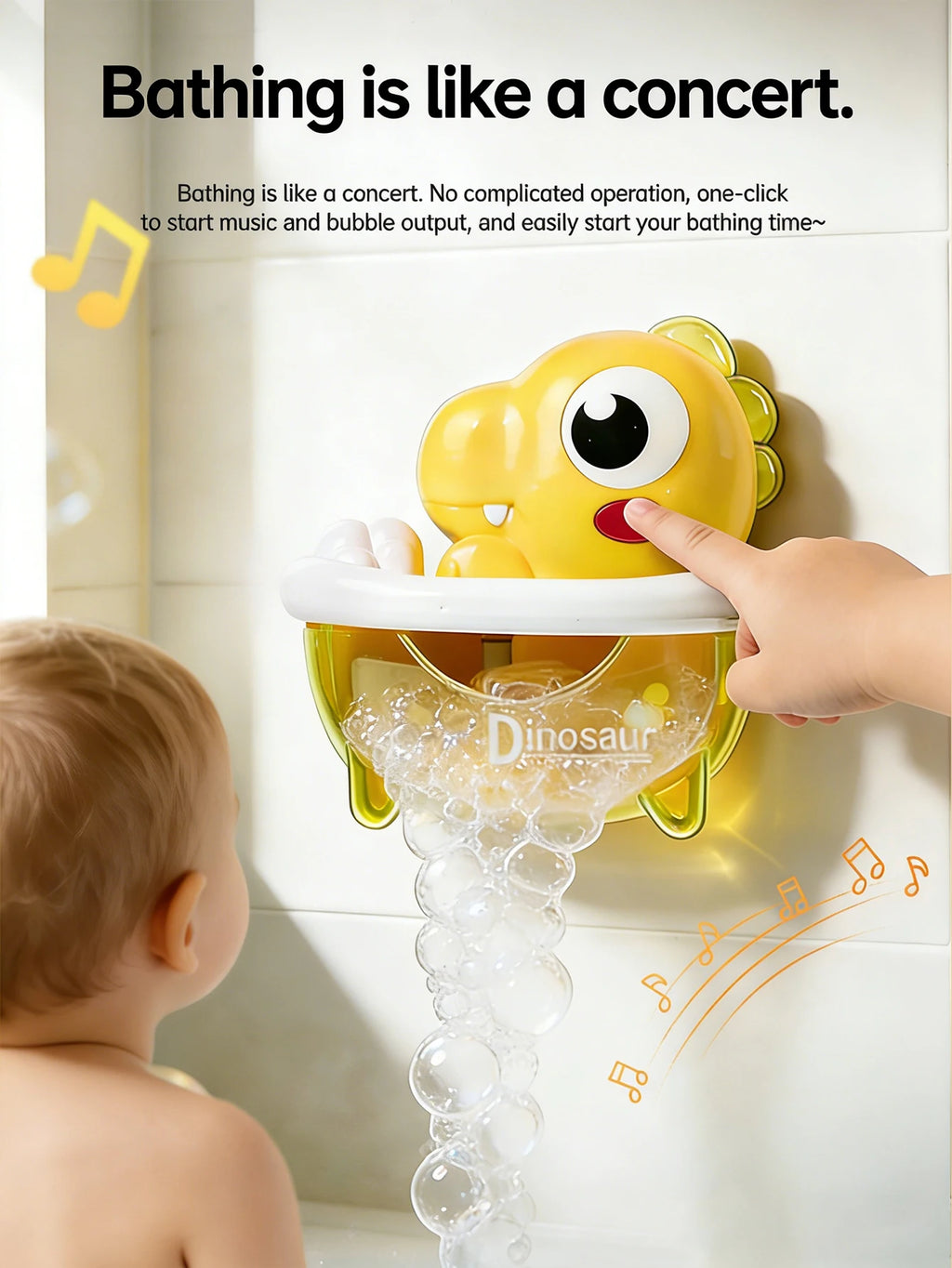 Baby Bath Bubble Blower Toy – Duck & Dinosaur, Lights & Music Baby Bath Toy Richie's