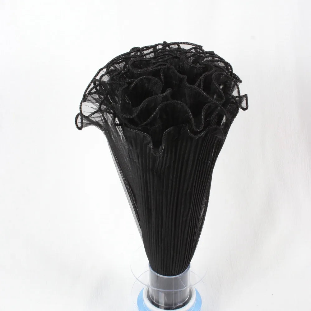Pearl Wave Lace Mesh Flower Bouquet Wrapping 28cm x 4 Yards Bouquet Wrapping Mesh Richie's Black Plain one size