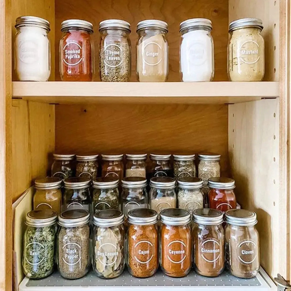 144-Piece Preprinted Spice Jar Labels – Waterproof Removable Kitchen Jar Labels Richie's