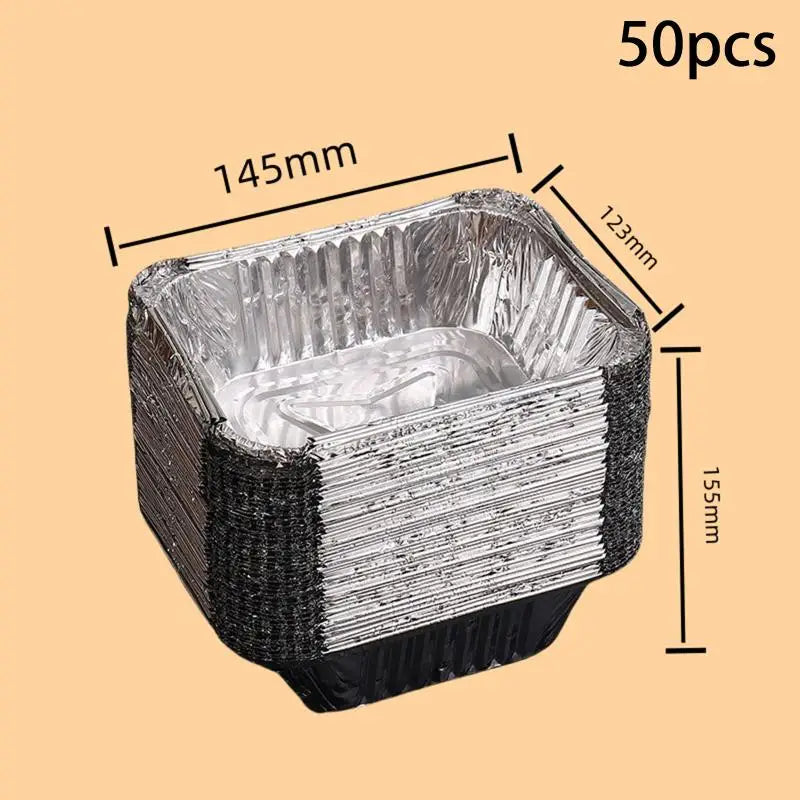 50-Pack Disposable Aluminum Drip Pans for BBQ & Grilling Disposable Drip Pans Richie's 400ml