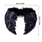 Handmade Feather Angel Wings Cosplay Party Props – Black White Pink Costume Angel Wings Richie's