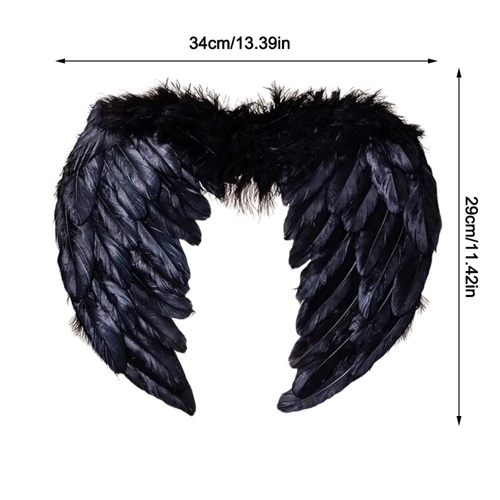 Handmade Feather Angel Wings Cosplay Party Props – Black White Pink Costume Angel Wings Richie's