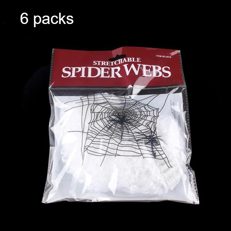 Stretchable Halloween Spider Web Decorations with 2 Spiders Halloween Decoration Richie's 6 packs one size fits all
