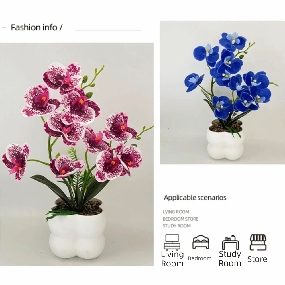 Artificial Butterfly Orchid Bonsai White Faux Flower Décor Artificial Flower Bonsai Richie's