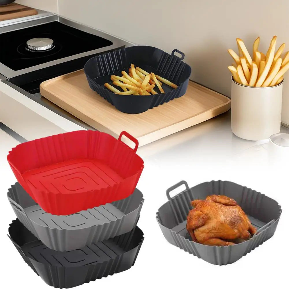 BPA-Free Silicone Air Fryer Liner Square Reusable Basket Mat 4–7 QT Air Fryer Liner Richie's