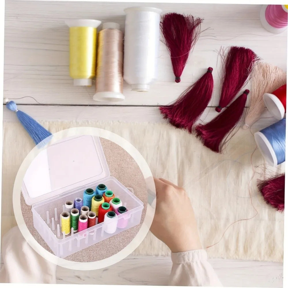 42-Axis Transparent Sewing Thread & Bobbin Storage Box Sewing Thread Organizer Richie's