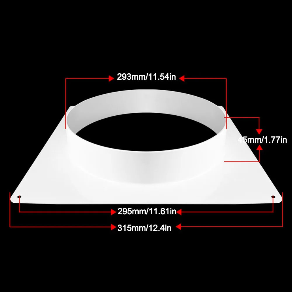 Plastic Vent Pipe Adapter Flange Connector | Wall-Mount Ducting Vent Pipe Adapter Richie's White-300mm