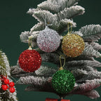 6-Pack 6cm Shiny Christmas Ball Ornaments – Red & Gold Glitter Christmas Tree Ornaments Richie's