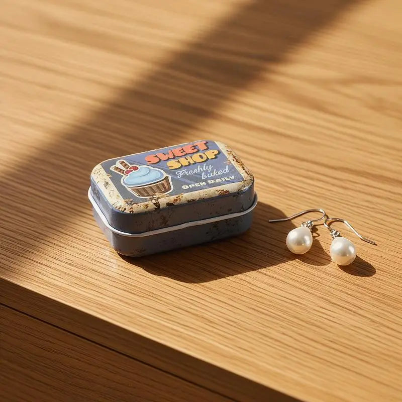 Small Iron Tin Box Flip Cover – Compact Portable Organizer Metal Tin Box Richie's