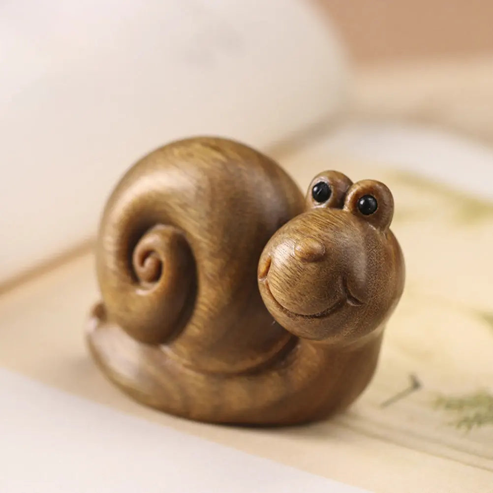 Wooden Snail Ornament – Rustic Farmhouse Desktop Figurine Wood Figurine Ornament Richie's