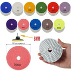 4" Diamond Polishing Pads Kit 10-16 Pcs Wet/Dry for Granite Diamond Polishing Pads Richie's 12pcs 50-8000 4 inches multi-tool