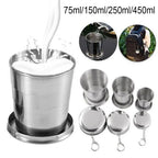 Collapsible Stainless Steel Travel Cup with Keychain & Lid Collapsible Travel Cup Richie's