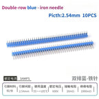 10PCS Color Gilded Pin Headers 2.54mm Single & Double Row Set PCB Pin Headers Richie's Blue Iron2 10PCS