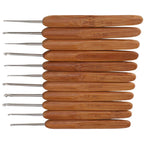 11pc Bamboo Crochet Hook Set Mixed Sizes 0.5–3mm | Ergonomic Crochet Hook Set Richie's