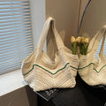 Crochet Tote Bag – Hollow Knit Women's Shoulder Handbag Crochet Tote Bag Richie's White