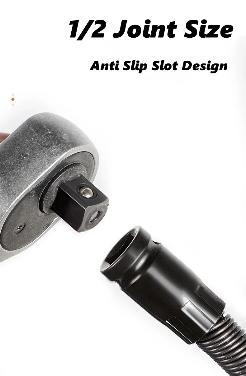 1/2" Drive Flexible Socket Extension Bar & Ratchet Wrench Rod Socket Extension Bar Richie's
