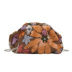 Women's Sequin Evening Clutch Bag – Floral Wristlet Purse Evening Clutch Bag Richie's YELLOW