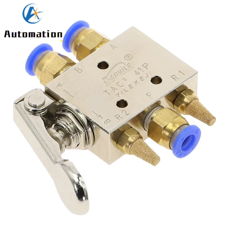TAC2-41P 1/8" Pneumatic Lever Valve 5-Way 2-Position Spring Return Pneumatic Lever Valve Richie's