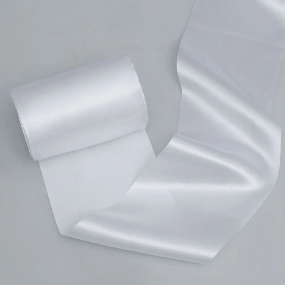 15cm Wide Satin Ribbon 20m Roll – Multicolor Polyester DIY Satin Craft Ribbon Richie's White L