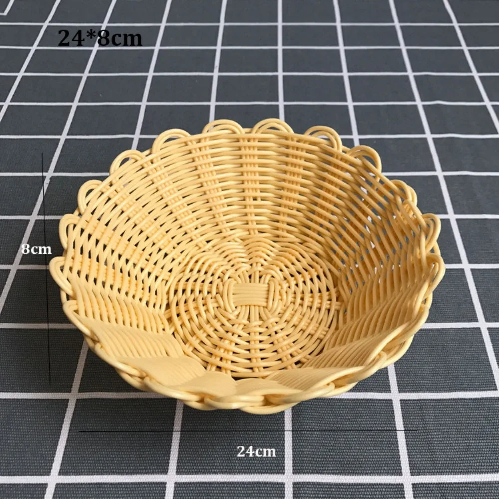 Imitation Rattan Woven Basket – Fruit, Snacks & Storage Woven Storage Basket Richie's 24-8cm