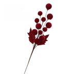 Velvet Christmas Ball Branches Multicolor DIY Xmas Centerpiece Christmas Decoration Richie's Wine Red