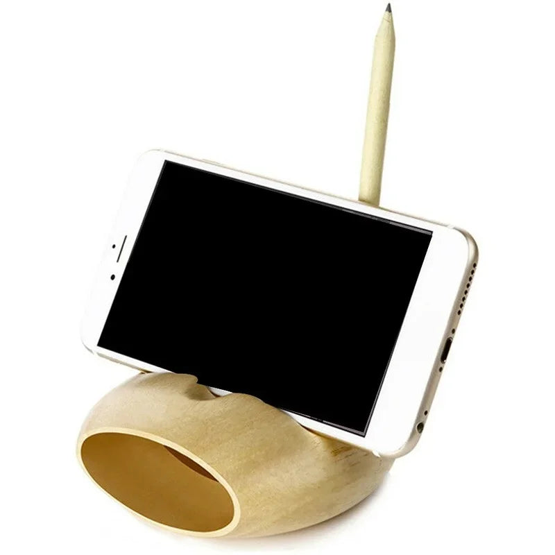 Wooden 3-in-1 Pen Stand, Phone Holder & Sound Amplifier Desk Organizer Stand Richie's