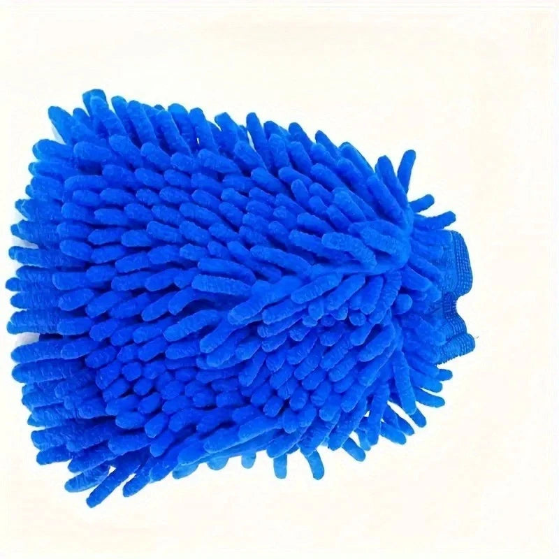 Premium Chenille Car Wash Mitt – Scratch-Free Microfiber Glove Car Wash Mitt Richie's Blue 1pc