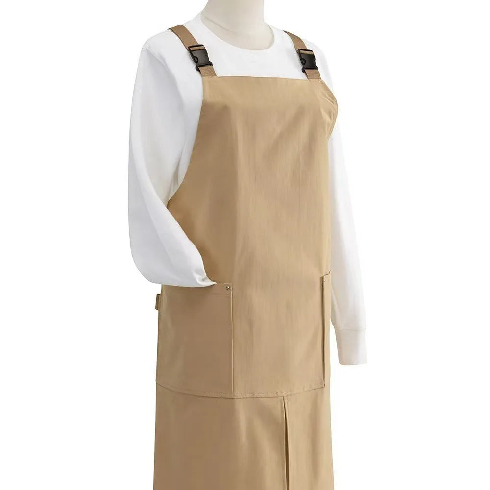 Waterproof Kitchen Apron with Pockets & H-Shaped Straps Kitchen Work Apron Richie's Khaki