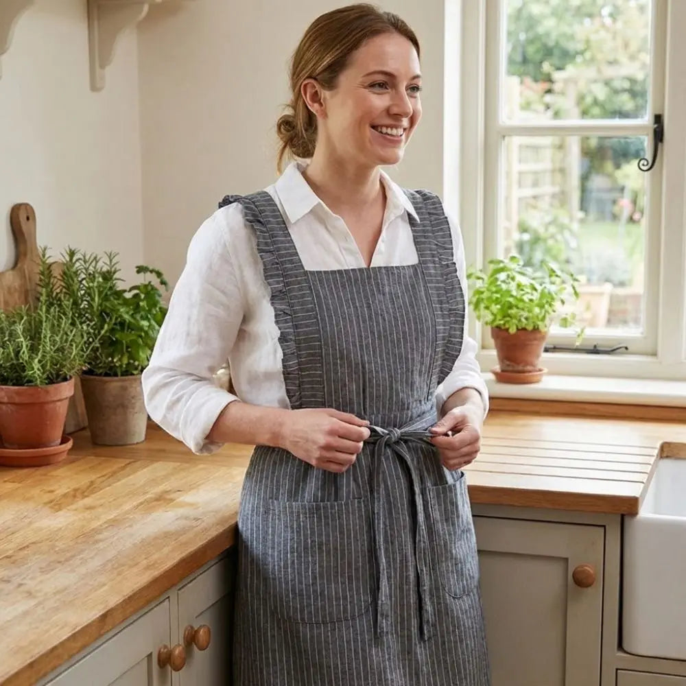 Women's Sleeveless Cotton Kitchen Apron with Large Pocket Kitchen Apron Richie's