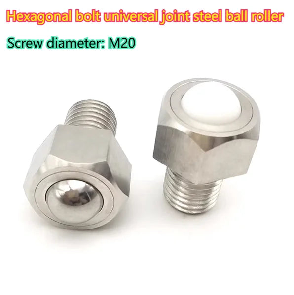 M20 Stainless Steel Ball Roller Hex Bolt – Bull's Eye Bearing Ball Roller Hex Bolt Richie's
