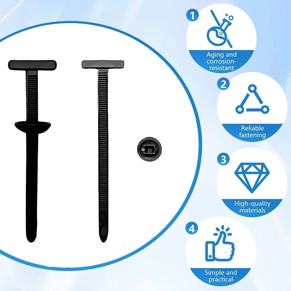 Heavy Duty UV Resistant Self-Locking Car Cable Zip Ties 50/100pc Cable Tie Fasteners Richie's